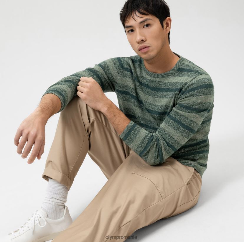 tricotaje de nivel cinci potrivire pe corp, pulover cu decolteu, verde OLYMP îmbrăcăminte 4Z8LB61758