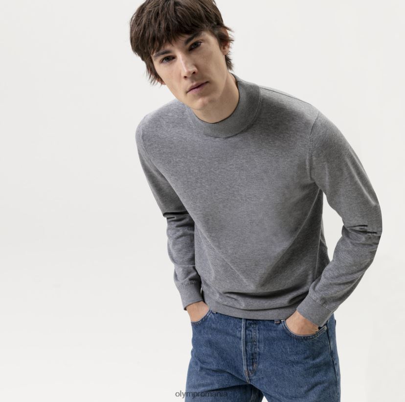 tricotaje de nivel cinci potrivire pe corp, pulover cu guler ridicat, gri argintiu OLYMP îmbrăcăminte 4Z8LB61875