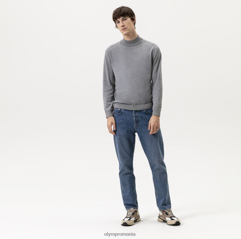 tricotaje de nivel cinci potrivire pe corp, pulover cu guler ridicat, gri argintiu OLYMP îmbrăcăminte 4Z8LB61875