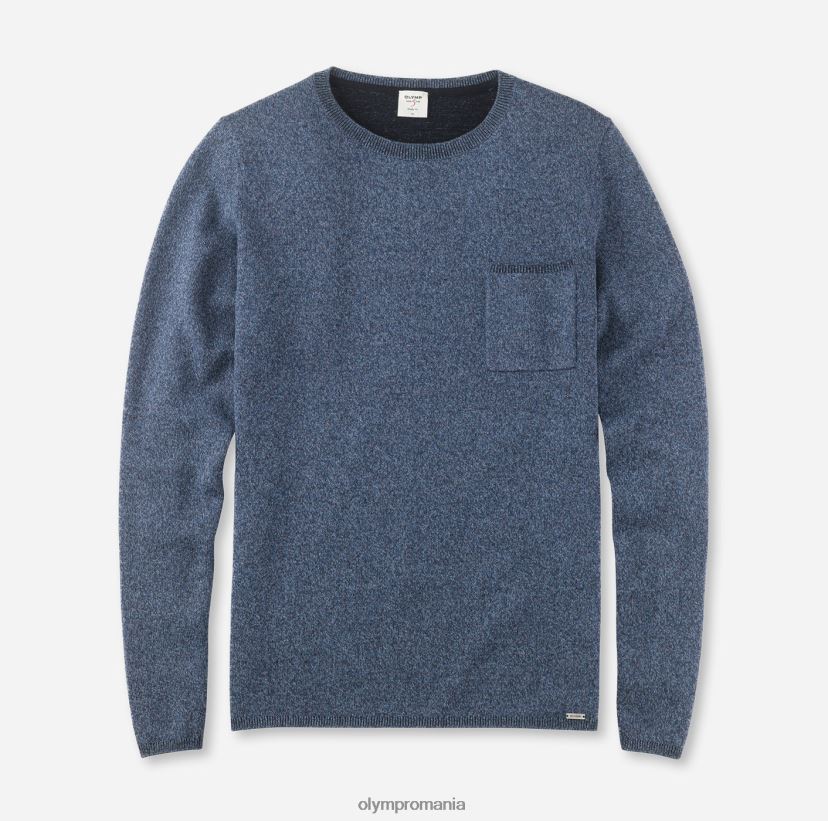 tricotaje de nivel cinci potrivire pe corp, pulover decolteu, albastru OLYMP îmbrăcăminte 4Z8LB61869