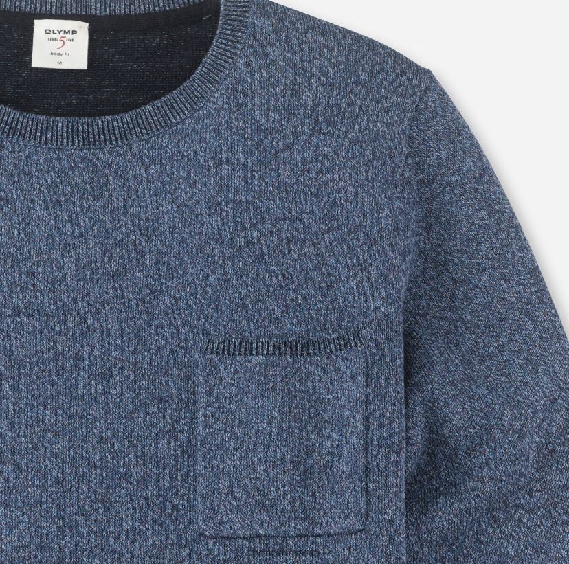 tricotaje de nivel cinci potrivire pe corp, pulover decolteu, albastru OLYMP îmbrăcăminte 4Z8LB61869