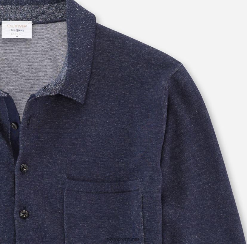 tricotaje nivel cinci body fit, guler polo, marine OLYMP îmbrăcăminte 4Z8LB61759