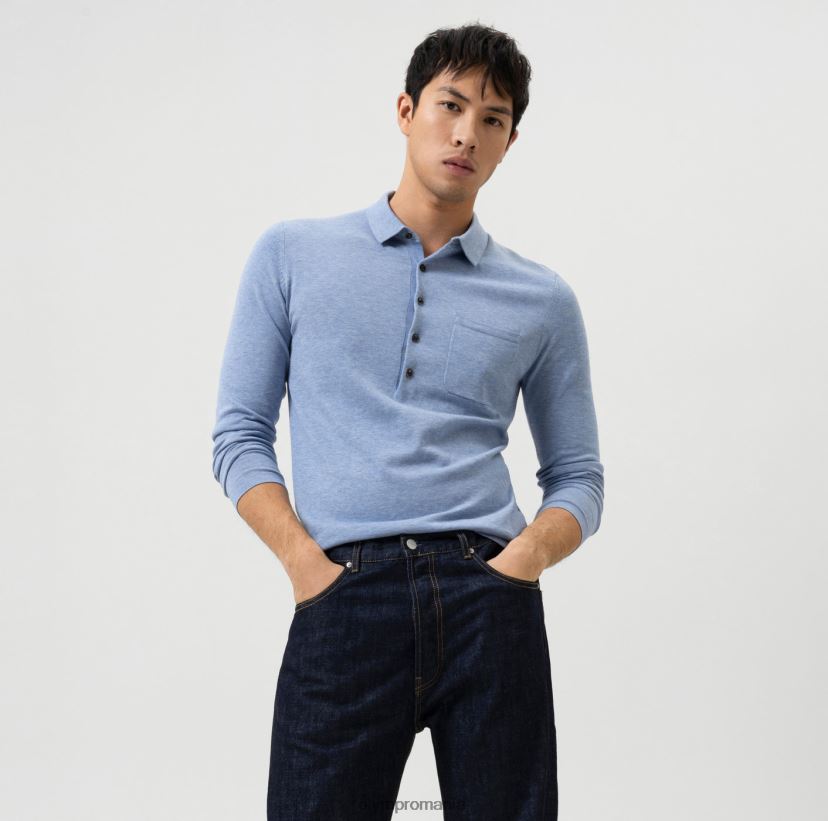 tricotaje nivel cinci body fit, guler polo, sky OLYMP îmbrăcăminte 4Z8LB61747