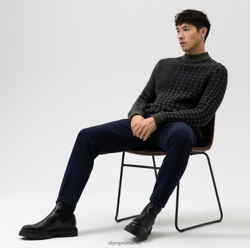 tricotaje nivel cinci potrivire pe corp, pulover cu guler ridicat, măsliniu OLYMP îmbrăcăminte 4Z8LB61858