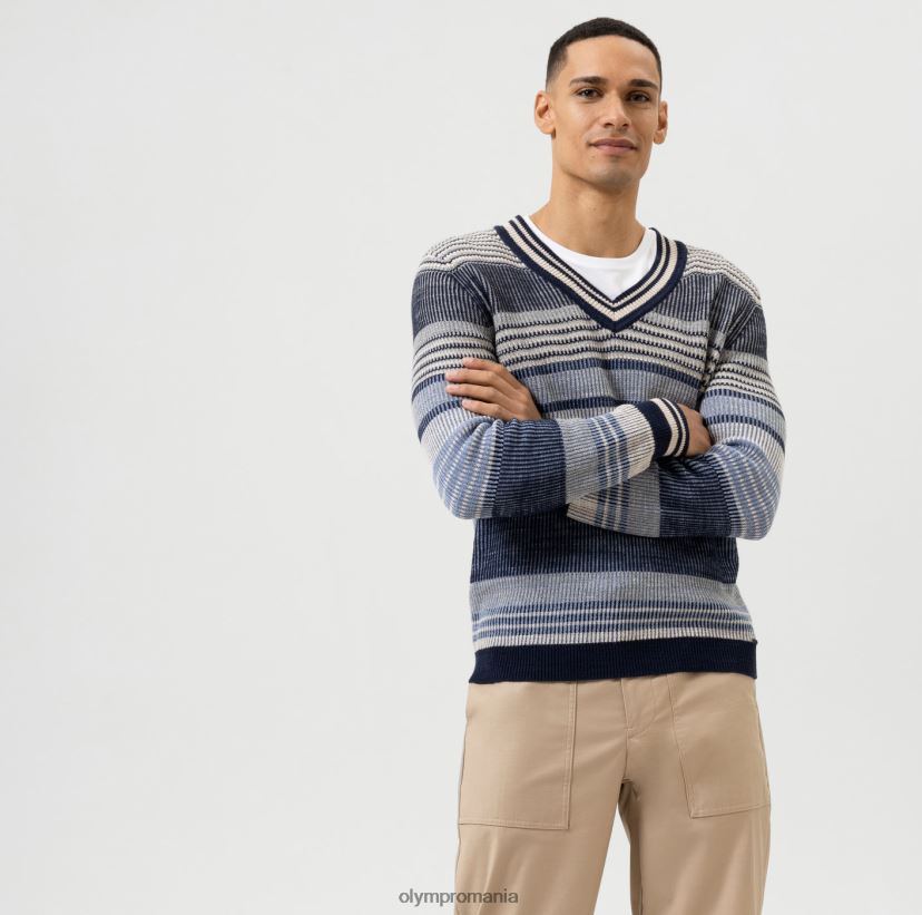 tricotaje potrivire modernă, pulover decolteu în V, marine OLYMP îmbrăcăminte 4Z8LB61750