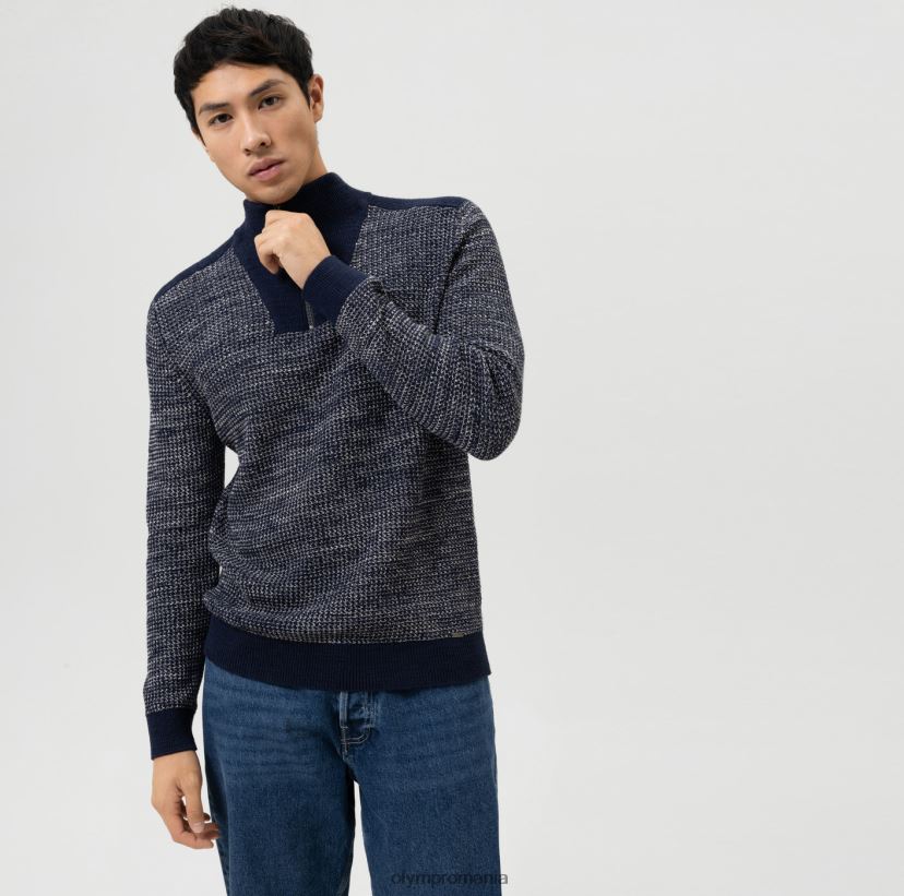 tricotaje potrivire moderna, jacheta cu fermoar pulover, marine OLYMP îmbrăcăminte 4Z8LB61749