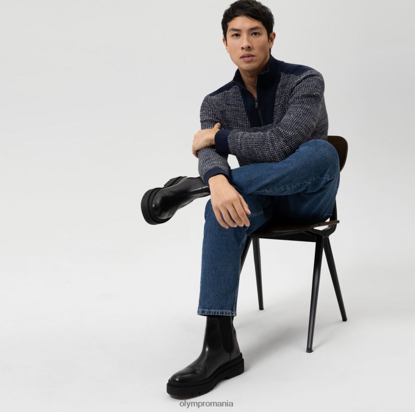 tricotaje potrivire moderna, jacheta cu fermoar pulover, marine OLYMP îmbrăcăminte 4Z8LB61749