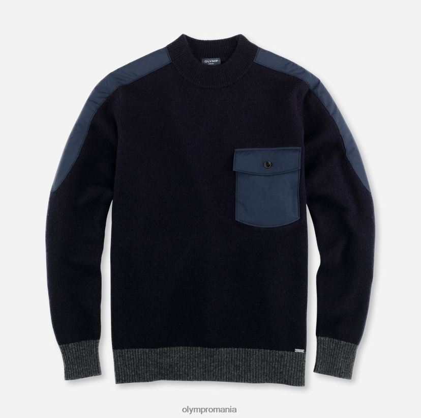 tricotaje potrivire moderna, pulover cu guler ridicat, marine OLYMP îmbrăcăminte 4Z8LB61864