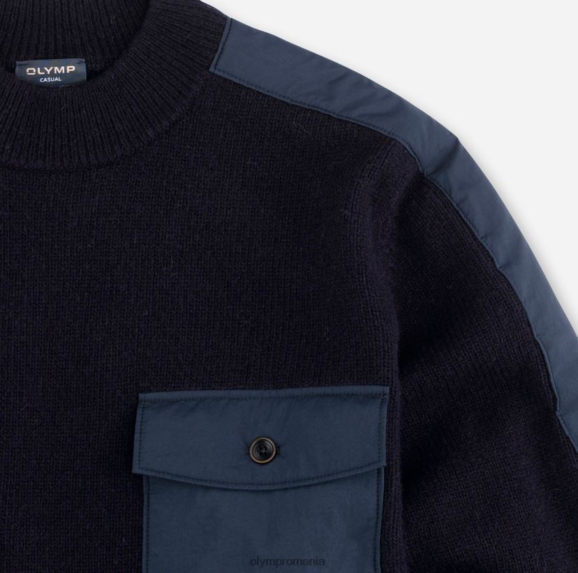 tricotaje potrivire moderna, pulover cu guler ridicat, marine OLYMP îmbrăcăminte 4Z8LB61864