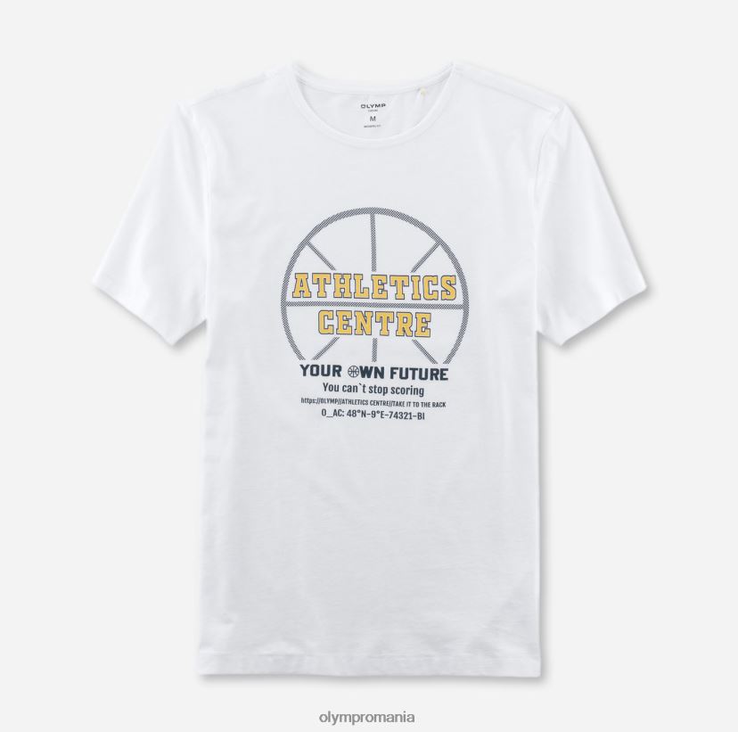 casual modern fit, tricou, alb OLYMP îmbrăcăminte 4Z8LB61997