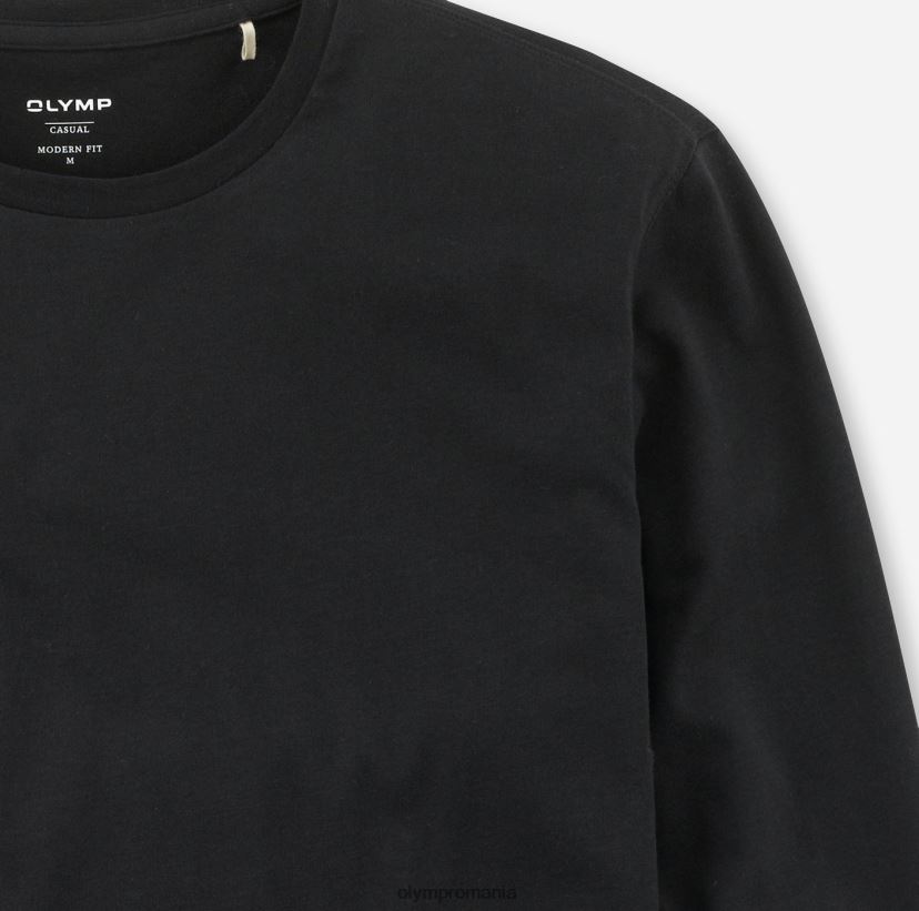 casual modern fit, tricou, negru OLYMP îmbrăcăminte 4Z8LB62066