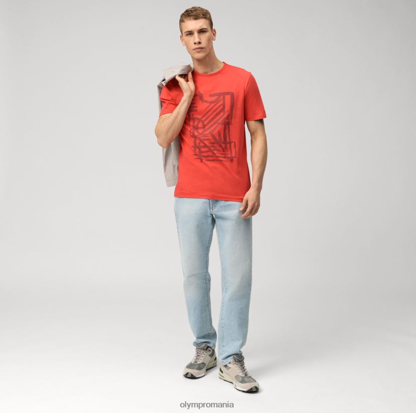casual modern fit, tricou, rosu OLYMP îmbrăcăminte 4Z8LB62017