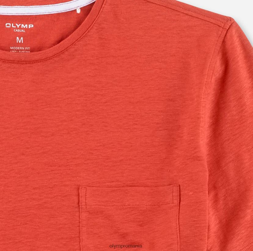 casual modern fit, tricou, rosu caramida OLYMP îmbrăcăminte 4Z8LB62047