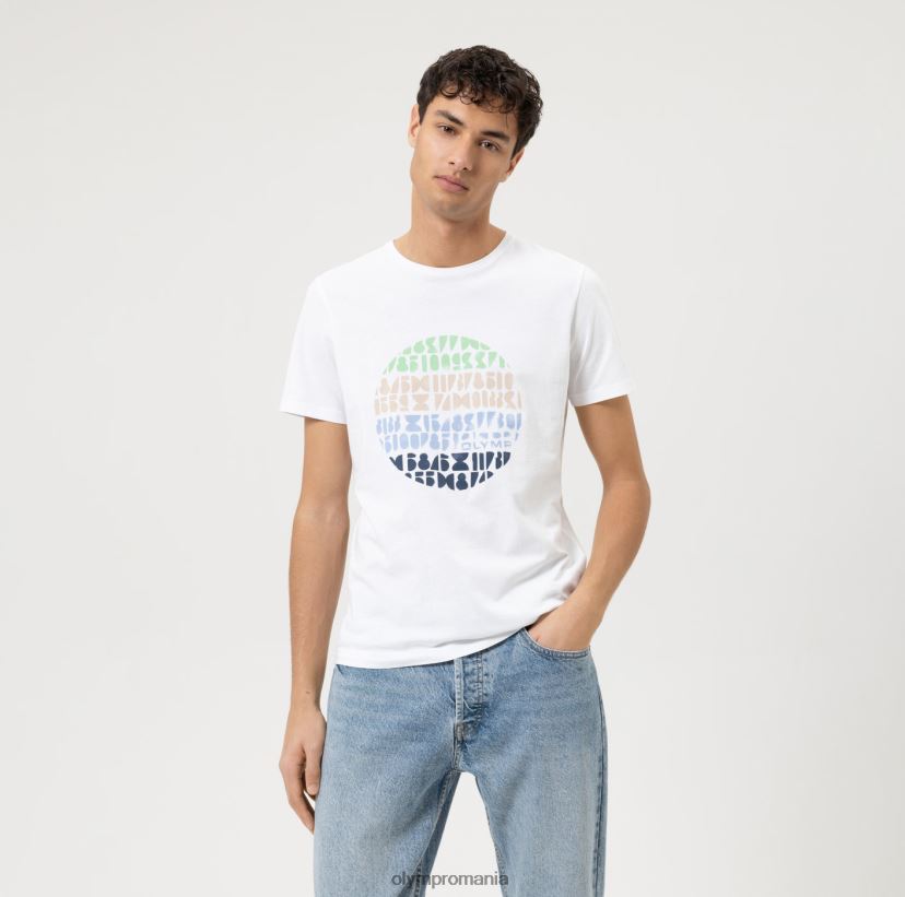 nivel cinci casual body fit, tricou, alb OLYMP îmbrăcăminte 4Z8LB62051