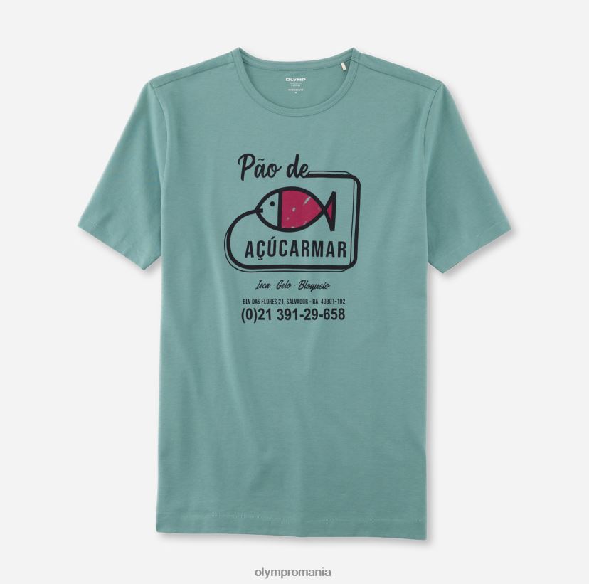 potrivire casual modern, tricou, verde cristal OLYMP îmbrăcăminte 4Z8LB62065