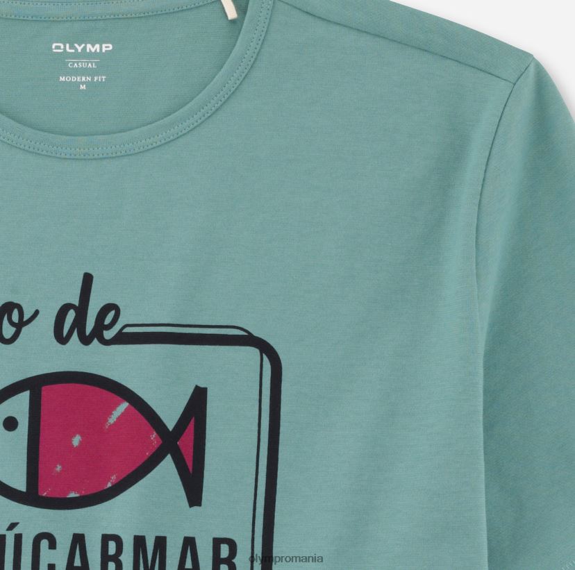 potrivire casual modern, tricou, verde cristal OLYMP îmbrăcăminte 4Z8LB62065