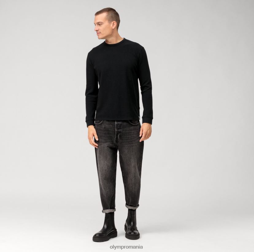 tricou casual jerseu cu maneca lunga, negru OLYMP îmbrăcăminte 4Z8LB62053